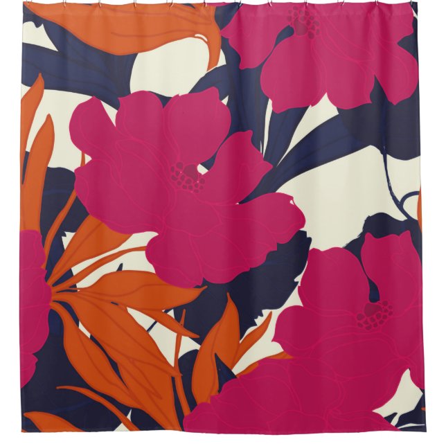 Abstract elegance pattern with floral background. shower curtain (Front)