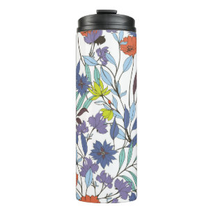 Abstract elegance pattern with floral background. thermal tumbler