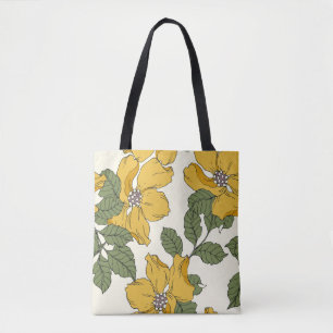 Abstract elegance pattern with floral background. tote bag