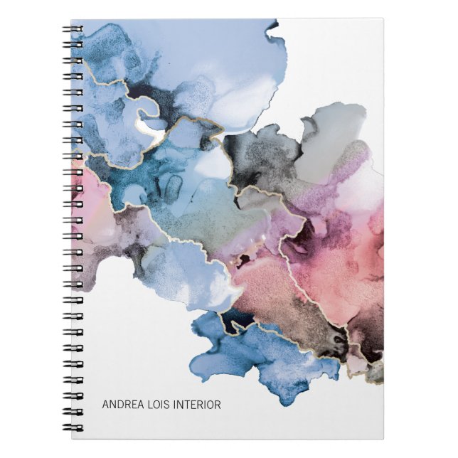 "Abstract Elegance: Personalised Ink Art Notebook" Notebook (Front)