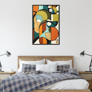 Abstract Elegance   Retro Olive Design Canvas Print