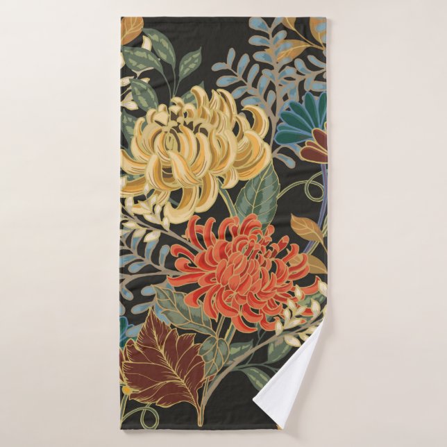 Abstract elegance seamless pattern with floral bac bath towel (Bath Towel)