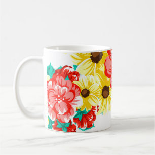 Abstract elegance seamless pattern with floral bac coffee mug