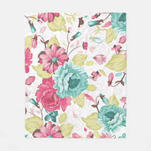 Abstract Elegance Seamless pattern with floral bac Fleece Blanket