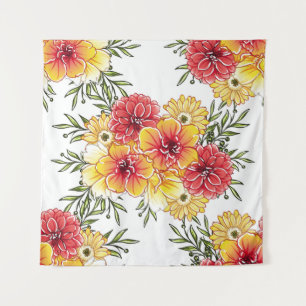 Abstract elegance seamless pattern with floral bac tapestry