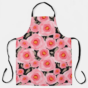 Abstract elegance seamless pattern with pink flowe apron