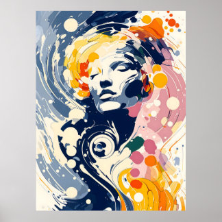 Abstract Elegance – Swirling Colours & Emotion Poster