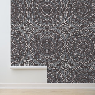 Abstract Elegant Classy Chic Silver Grey Mandala Wallpaper