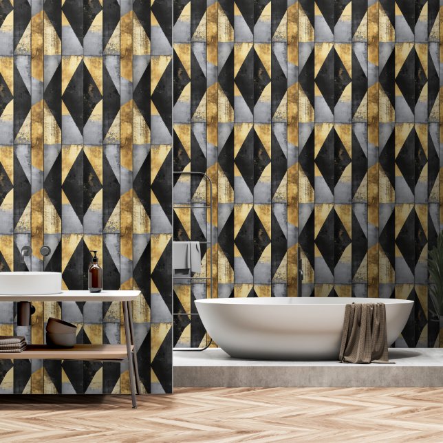 Abstract Elegant Concrete Pattern Wallpaper (Bathroom)