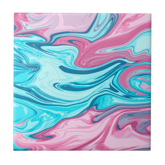 Abstract elegant fluid liquid marble flow texture ceramic tile (Front)