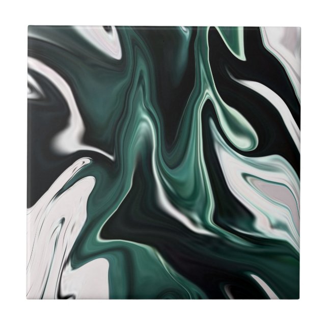Abstract elegant fluid liquid marble flow texture ceramic tile (Front)