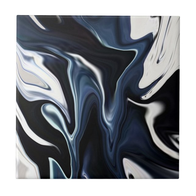 Abstract elegant fluid liquid marble flow texture ceramic tile (Front)