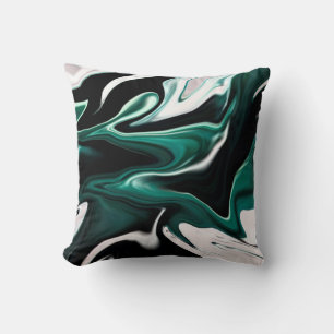 Abstract elegant fluid liquid marble flow texture cushion