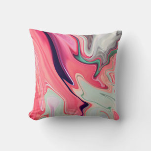 Abstract elegant fluid liquid marble flow texture cushion