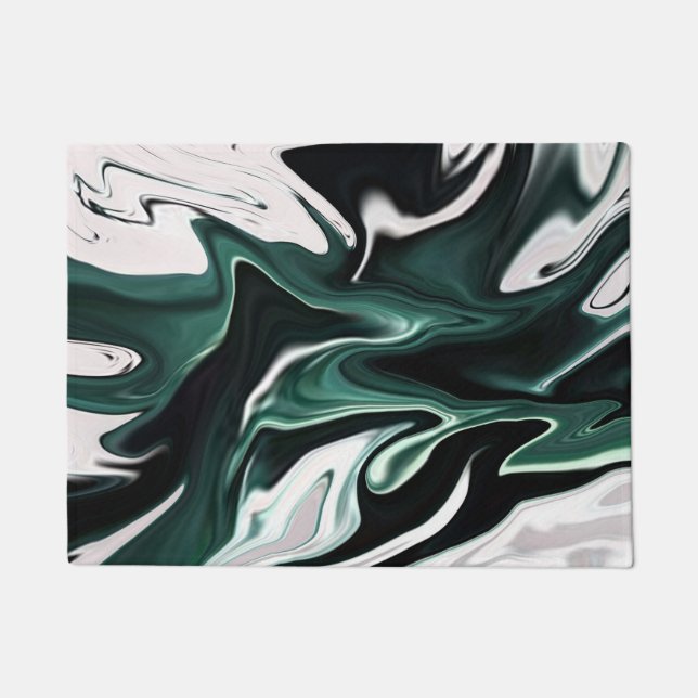 Abstract elegant fluid liquid marble flow texture doormat (Front)