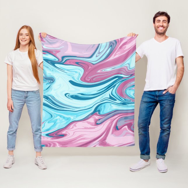 Abstract elegant fluid liquid marble flow texture fleece blanket (In Situ)