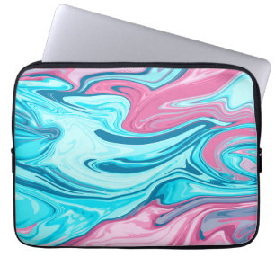 Abstract elegant fluid liquid marble flow texture laptop sleeve