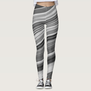 Abstract elegant fluid liquid marble flow texture leggings