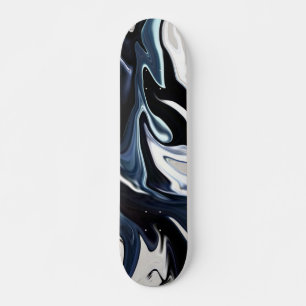 Abstract elegant fluid liquid marble flow texture  skateboard