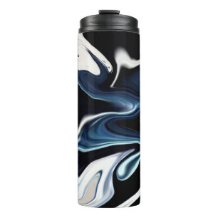 Abstract elegant fluid liquid marble flow texture thermal tumbler