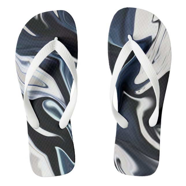 Abstract elegant fluid liquid marble flow texture thongs (Footbed)