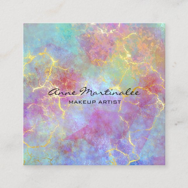 Abstract Elegant Marble  Square Business Card (Front)