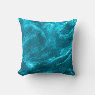 Abstract elegant mint blue glitter cushion