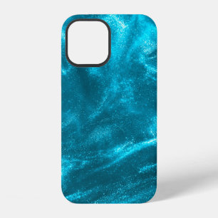 Abstract elegant mint blue glitter iPhone 12 case