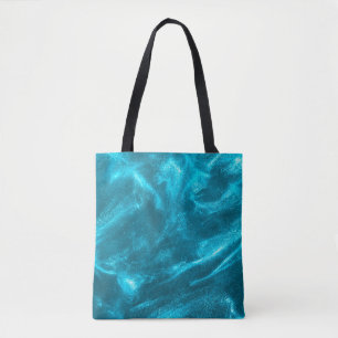 Abstract elegant mint blue glitter tote bag