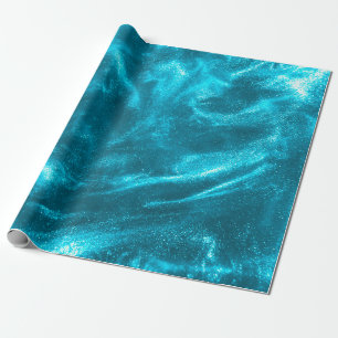 Abstract elegant mint blue glitter wrapping paper