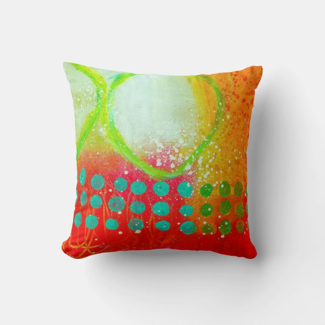 Abstract Elegant mixed Colourful painting pattern  Cushion (Front)