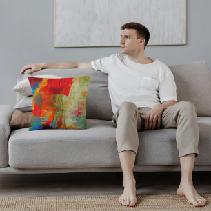 Abstract Elegant mixed Colourful painting pattern Cushion