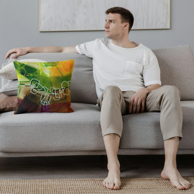 Abstract Elegant mixed Colourful painting pattern  Cushion (Creator Uploaded)