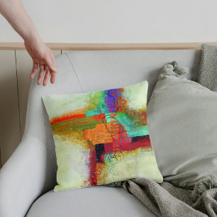 Abstract Elegant mixed Colourful painting pattern Cushion