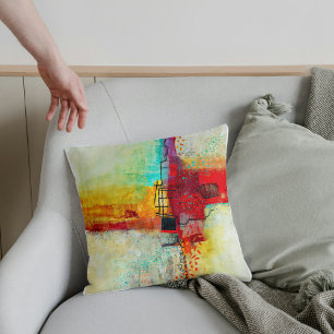Abstract Elegant mixed Colourful painting pattern  Cushion
