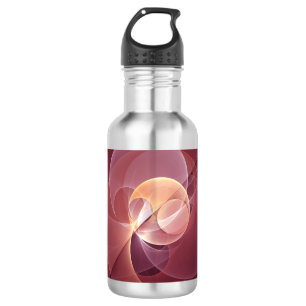 Abstract Elegant Modern Wine Red Fractal Art 532 Ml Water Bottle