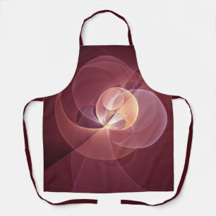 Abstract Elegant Modern Wine Red Fractal Art Apron