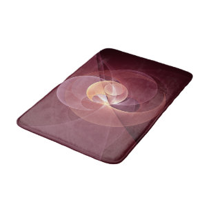 Abstract Elegant Modern Wine Red Fractal Art Bath Mat