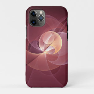 Abstract Elegant Modern Wine Red Fractal Art iPhone 11 Pro Case