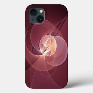 Abstract Elegant Modern Wine Red Fractal Art iPhone 13 Case