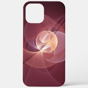 Abstract Elegant Modern Wine Red Fractal Art iPhone 12 Pro Max Case