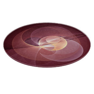 Abstract Elegant Modern Wine Red Fractal Art Cutting Board