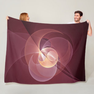 Abstract Elegant Modern Wine Red Fractal Art Fleece Blanket
