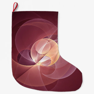 Abstract Elegant Modern Wine Red Fractal Art Large Christmas Stocking