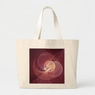 Abstract Elegant Modern Wine Red Fractal Art Large Tote Bag