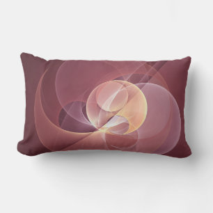 Abstract Elegant Modern Wine Red Fractal Art Lumbar Cushion