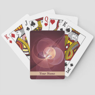 Abstract Elegant Modern Wine Red Fractal Art Name Playing Cards