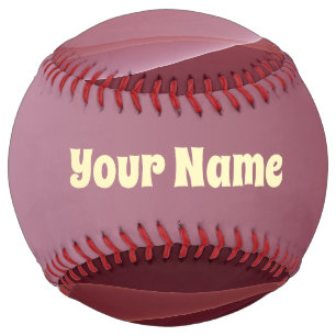 Abstract Elegant Modern Wine Red Fractal Art Name Softball