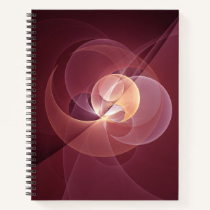 Abstract Elegant Modern Wine Red Fractal Art Notebook
