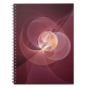 Abstract Elegant Modern Wine Red Fractal Art Notebook